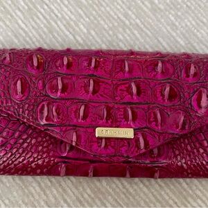 Brahmin Veronica Wallet Potion Melbourne Orchid Pink Croc Embossed Leather